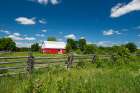 Canada-Ontario-Limoges Red barn and wooden fence Art Print